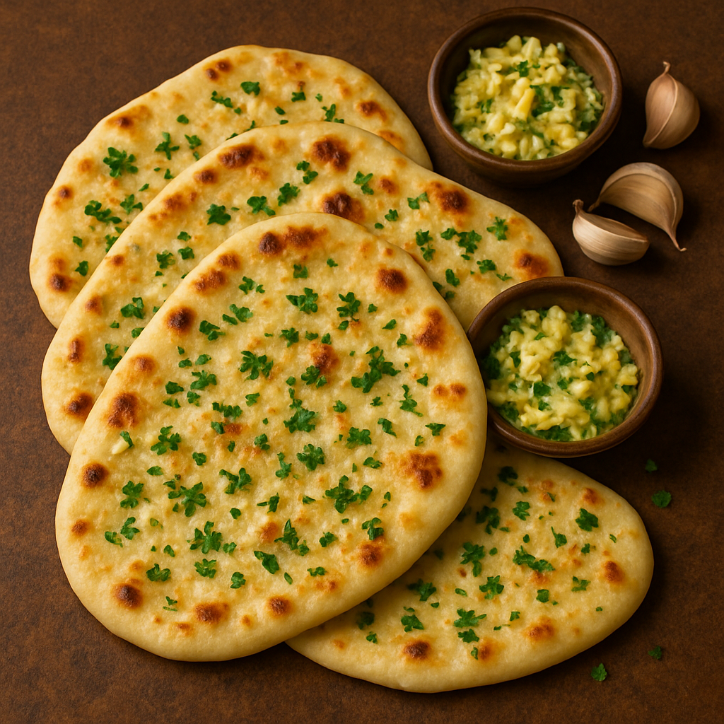 Garlic Naan (nach Tim Armann (brot.mit.ei))